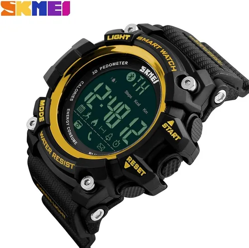 Vista 3 de FANMIS Reloj inteligente multifunción para hombre, podómetro, calorías, militares, deportes, Bluetooth, para Android, iPhone, rastreador