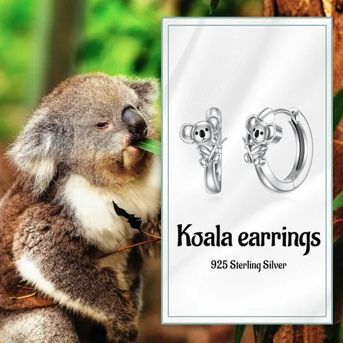 Vista 2 de Vadmans Koala Earrings Sterling Silver Koala Jewelry Gift for Women Girls