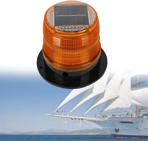 Vista 8 de DYK&NX Luz LED de ancla de navegación marina para yate con carga solar, material PC, impermeable y a prueba de polvo para luces de proa y popa