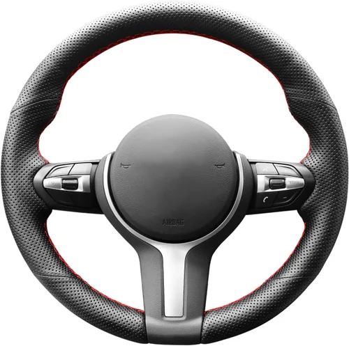 Vista 20 de MEWANT - Funda para volante de automóvil cosida a mano de Athsuede para BMW F87 M2 F80 M3 F82 M4 M5 F12 F13 M6 F85 X2 X5 M F86 X6 M F33 F30 M