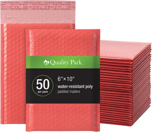Vista 30 de Quality Park - Sobres de burbujas, sobres de envío de 4 x 8, autoadhesivos, sobres acolchados pequeños negros, cierre de tira adhesiva Redi-Strip