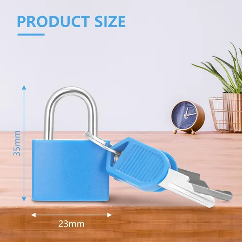 Vista 2 de Yulejo 35 cerraduras pequeñas con llaves para equipaje, mini candados para maleta, candados de viaje de metal multicolor para escuela, gimnasio