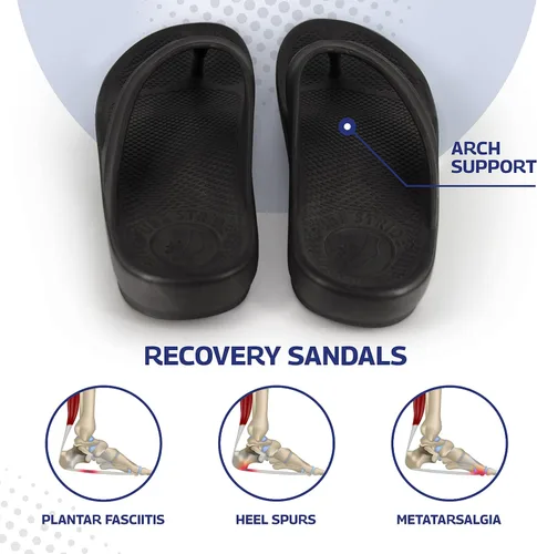 Vista 3 de Pure Stride Sandalias terapéuticas, sandalias ortopédicas para fascitis plantar, metatarsiano y espolones de talón, alivio del dolor de pies