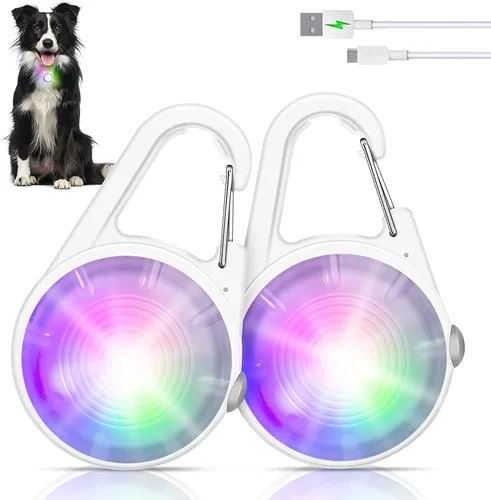 Vista 10 de Luz para collar de perro, 4 modos de luces para perro para caminar por la noche, luz LED recargable para collar de mascota para clip nocturno