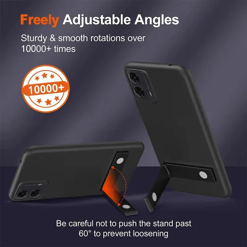 Vista 4 de Compatible con Motorola Moto G24 4G / G04 4G /G04S / E14 4G Funda de teléfono con protector de pantalla de vidrio [3 formas de soporte] Soporte