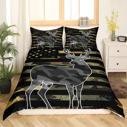 Vista 39 de Juego de funda de edredón de oso para niños, juego de ropa de cama de animales salvajes para niños, naturaleza, vida silvestre, oso, pájaro, juego