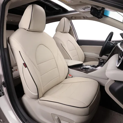 Vista 14 de EKR Fundas de asiento de coche para Toyota Camry 2018-2024 (gas), juego Beige