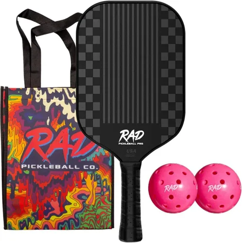 Vista 10 de RAD Pickleball Paddle – USAPA Approved Pickleball Racket – Fiberglass Surface with Spin Grit Tech – Carbon Fiber Pickleball Paddle for Power &
