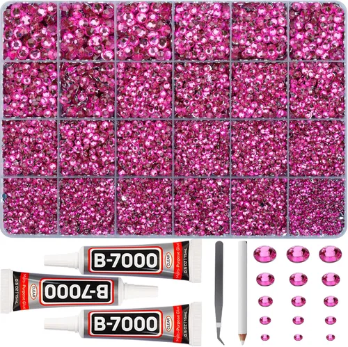 Vista 25 de 11000Pcs Silver Clear Rhinestones Bedazzling Kit, Bedazzled Gems Flatback
