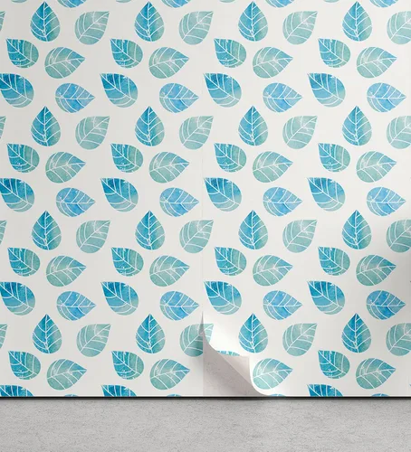 Vista 35 de Ambesonne Papel tapiz despegable y adhesivo con patrón de esquí para el hogar, personas esquiando en colores pastel continuos en la pista, árboles
