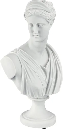 Vista 3 de Design Toscano PD72519 Busto escultórico de resina de mármol consolidado de Diana de Versalles, blanco
