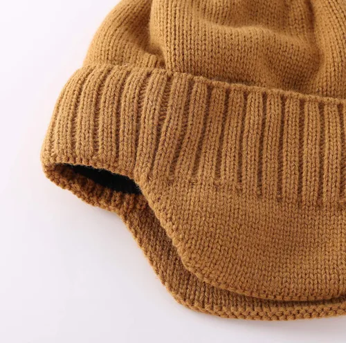 Vista 6 de Home Prefer Gorro de invierno para hombre, gorro de punto con orejeras, gorro con orejas