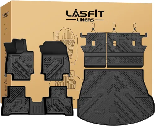 Vista 11 de LASFIT - Tapete de carga 3D para maletero de Volkswagen VW2018-2024 (ajuste 5 asientos), protección para todo tipo de clima, tapete de TPE de alta