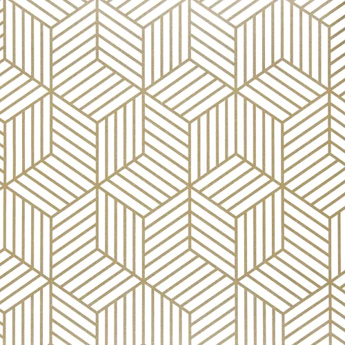 Vista 14 de WENMER Papel tapiz hexagonal geométrico de 17.7 x 118 pulgadas, para despegar y pegar, papel de contacto geométrico extraíble negro y dorado