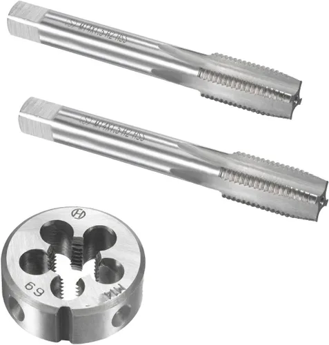 Vista 5 de M6mm x 1 HSS métrico y juego de troqueles de rosca de mano derecha, herramienta de bricolaje de roscado 3 piezas (M6 x 0.039 in)