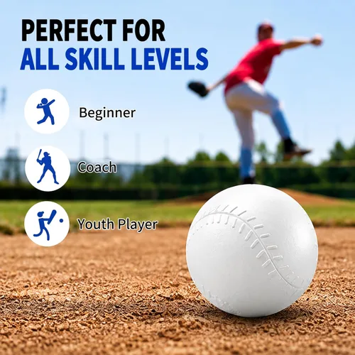 Vista 7 de Paquete de 12 pelotas de béisbol de plástico de repuesto para niños pequeños, práctica de béisbol y entrenamiento, regalos de fiesta deportiva