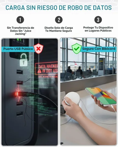 Vista 5 de Cargador de pared con cable retráctil USB-C 4 en 1 y banco