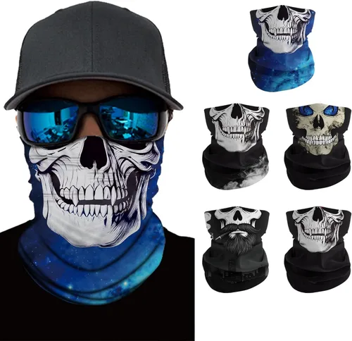 Vista 17 de Máscara facial para hombres y mujeres, protección solar UPF 30+, transpirable, bandana para motocicleta, senderismo, pesca