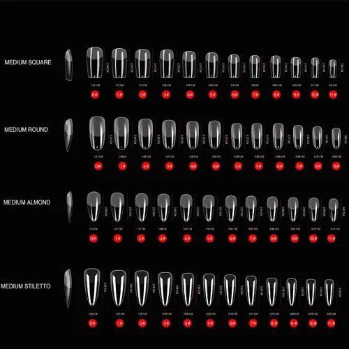 Vista 5 de Vanfa Punta de gel suave para extensiones de uñas, puntas de uñas a presión, puntas de cobertura completa (transparente - almendra mediana)