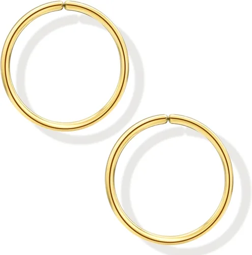 Vista 9 de Pequeños aretes de aro huggie de oro o plata de ley para mujeres y niñas, cartílago, nariz, hélix, tragus
