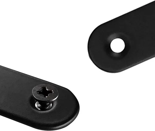 Vista 2 de Soporte recto plano negro, 20 soportes de metal para reparación de esquinas rectas con 48 tornillos