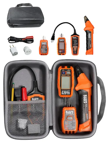 Vista 8 de Funda para Klein Tools 80016, ET310 AC Circuit Breaker Finder, Probador de salida GFCI integrado, receptáculo RT310 y kit de accesorios