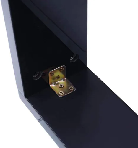 Vista 7 de Mesa de centro rectangular de cristal, moderna mesa de centro lateral con estante inferior, patas de madera para muebles de sala de estar (negro)