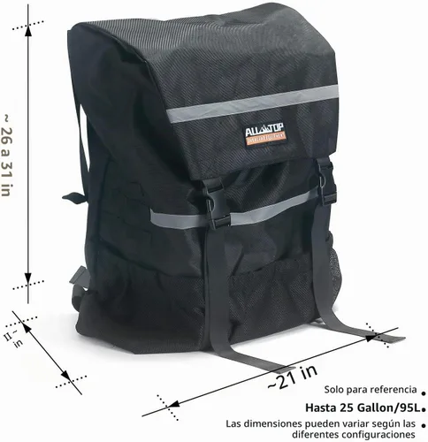 Vista 3 de ALL-TOP Bolsa de basura para neumáticos de repuesto, bolsa de basura resistente para puerta trasera de camión, bolsa de almacenamiento de carga
