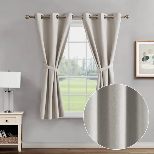 Vista 11 de Creative Home Ideas Cortinas opacas – Paneles de cortina para oscurecer la habitación con alzapaños, cortinas legrae con ojales para ventana Azul
