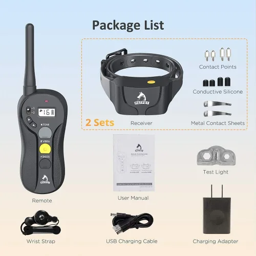 Vista 7 de PATPET Collar de entrenamiento para perros grandes – IPX7 impermeable E collar para perros con pitido, vibración y modos estáticos