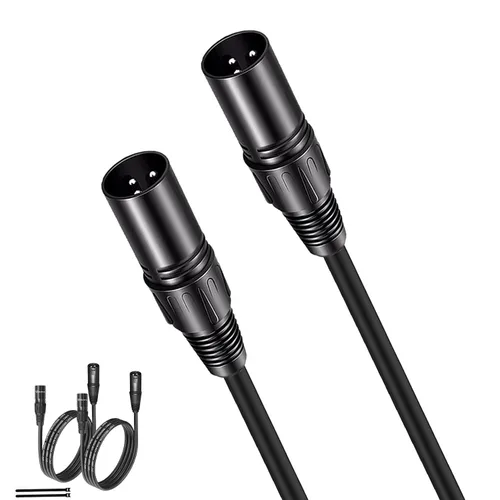 Vista 12 de Cable XLR de 3 pies hembra a hembra, cable de interconexión de audio equilibrado de 3 pines Cable de sonido equilibrado para micrófonos