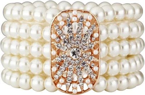 Vista 29 de Cizoe (aa) - Juego de accesorios de estilo Gatsby de la década de 1920, para mujer, diadema de estilo flapper, tocado, collar, guantes
