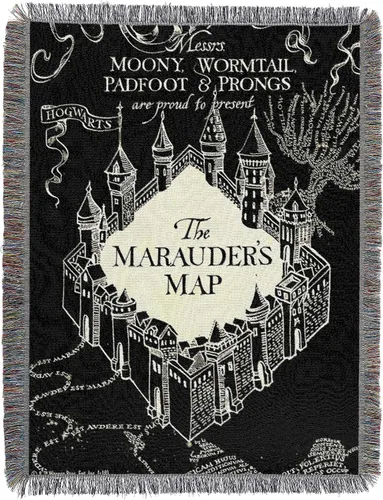 Vista 3 de Northwest - Manta tipo alfombra tejida de Harry Potter, 48 x 60 pulgadas, Castillo