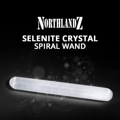 Vista 2 de Varita de masaje de cristal de selenita de 6 pulgadas, cristales de energía curativos blancos marroquíes de alta eficiencia para aliviar