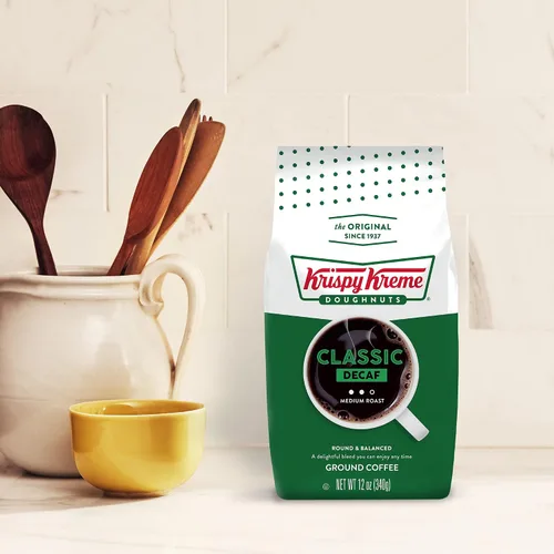 Vista 8 de Krispy Kreme Doughnuts Classic Café molido descafeinado en bolsa, 12 onzas
