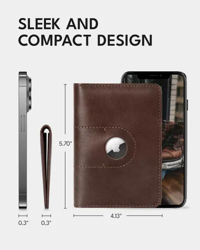 Vista 5 de ALLIVE Genuine Leather Passport Holder Wallet Cover Case for Men and Women Travel, Christmas Birthday Gifts, Airport Essentials, Passport Holder