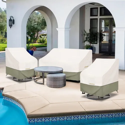 Vista 5 de Bitubi Funda impermeable para sofá de patio, funda resistente de 2 plazas para sofá al aire libre, tamaño de hasta 58 pulgadas de ancho x 32.5