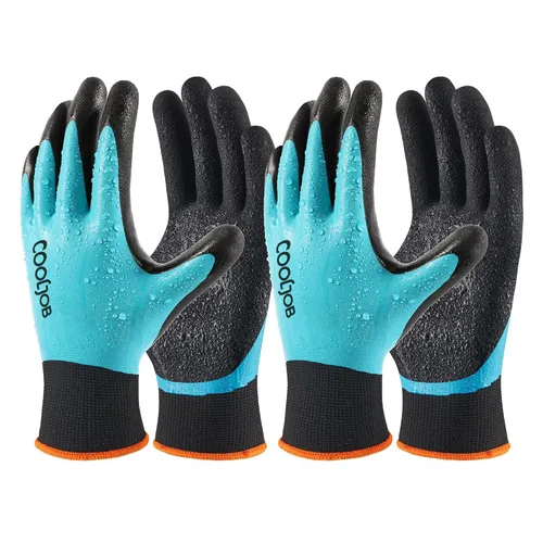 Vista 7 de COOLJOB Guantes impermeables de invierno para congelador para trabajar en jardinería, pesca, trabajador de construcción, doble revestimiento de goma