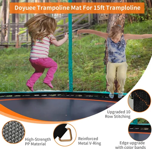 Vista 6 de Repuesto de alfombrilla de trampolín: se adapta a marco de tramplina de 15 pies con anillos 96/108 para elegir, se adapta a resortes de 5.3 a 8.5