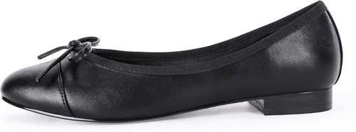 Vista 4 de Coutgo Zapatos planos de ballet con punta de casquillo para mujer, con lazo, puntera puntiaguda, para oficina, trabajo, cómodo, para fiesta, zapatos