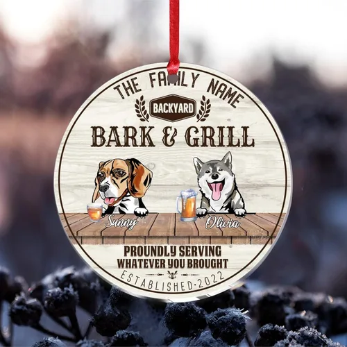 Vista 4 de SILYHEART Christmas Acrylic Ornaments Beagle Dog & Shikoku Dog Christmas Souvenirs Custom Family Dog Name Vintage Dog Home Christmas Memorial Gifts