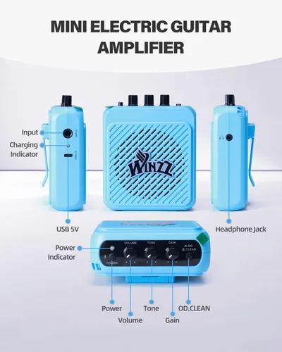 Vista 7 de Winzz - Guitarra eléctrica para niños de 30 pulgadas, kit para principiantes, guitarra eléctrica mini de tamaño 1/4 para niños, juego completo
