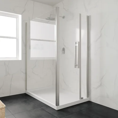 Vista 11 de OVE Decors Base de ducha rectangular de 60 pulgadas de ancho x 34 pulgadas de profundidad, drenaje lateral oculto, acrílico blanco, diseño reversible