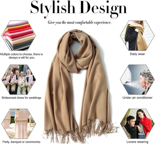Vista 5 de maamgic Chales de pashmina para mujer, grandes, suaves, con sensación de cachemira, bufanda ligera