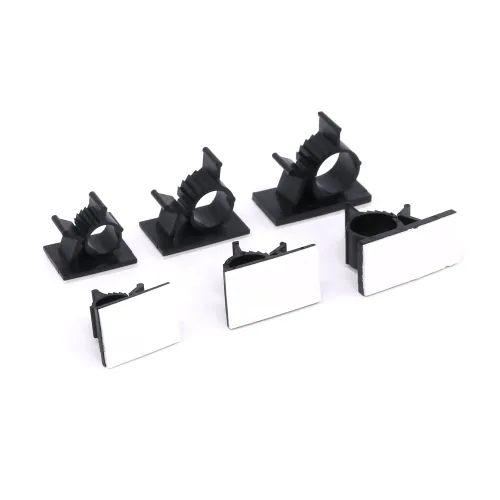 Vista 4 de 100 clips de cable autoadhesivos multiusos ajustables de 3 tamaños, abrazaderas de alambre, organizadores de cables para gestión de cables