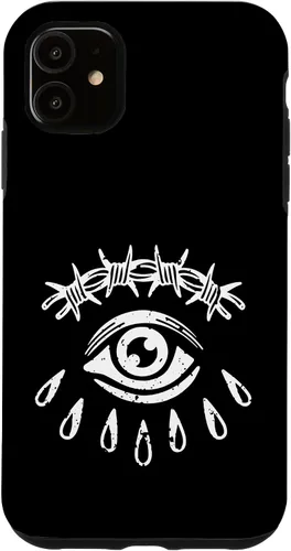 Vista 5 de iPhone 14 alambre de púas ojo gótico grunge punk alternativa tatuaje flash caso