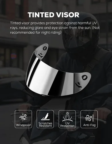 Vista 4 de XFMT DOT Casco de Motocicleta de Cara Completa Abatible para Calle Dirt Bike ATV Todoterreno con Visera Transparente para Hombres y Mujeres Adultos