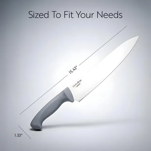 Vista 2 de Restaurantware Comfy Grip - Cuchillo de chef de 10 pulgadas, 1 cuchillo de cocina afilado, mango ergonómico, agarre antideslizante, cuchillo