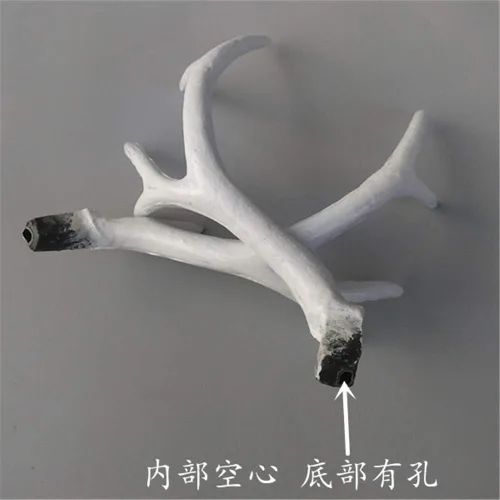 Vista 3 de Hecho a mano 20CM blanco simulación plástico ciervos cuernos DIY Cosplay animales cuerno diadema ciervos decoración del hogar (blanco)