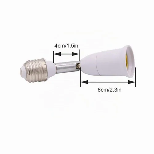 Vista 3 de Extensor de enchufe de luz E26/E27, adaptador de enchufe de bombilla de 5.5 pulgadas, flexible, ajustable, 180°, flexible, flexible, flexible